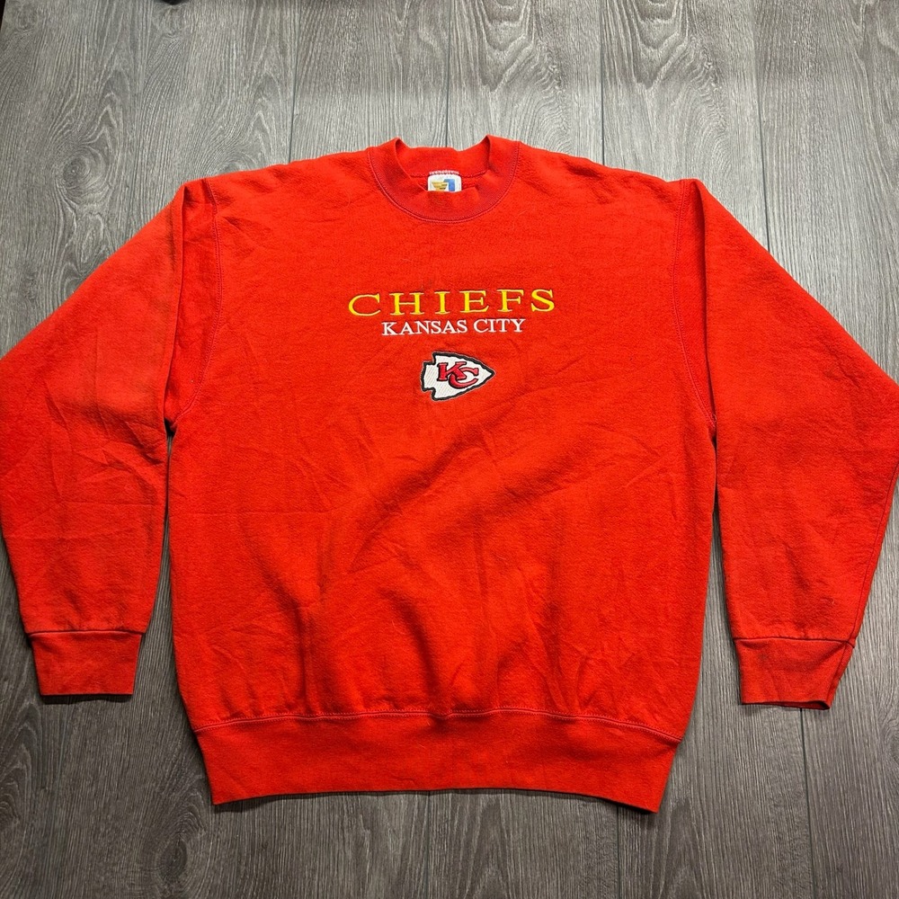 Vintage 90s Kansas City Chiefs Sweatshirt Mens XL Artex Red Embroidered USA Made